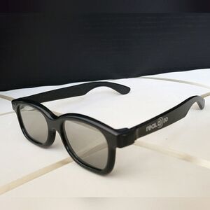 *3/$10 Real D 3D Glasses Video Movies Black Thick Frame 6" Long Retro Style